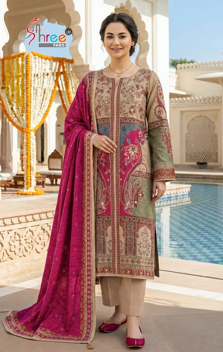 Kt 375 By Shree Viscose Muslin Printed Pakistani Salwar Suits 
